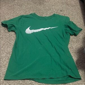 Nike Green Kids Tee with White Swoosh